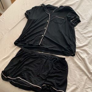 Black Linen Fleece Target Pajama Set